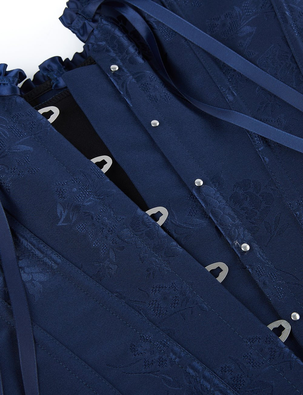 12 Pieces Plastic Bones Blue Sexy Steel Buckles Lace - up Palace Style Corset - TeaseFashion