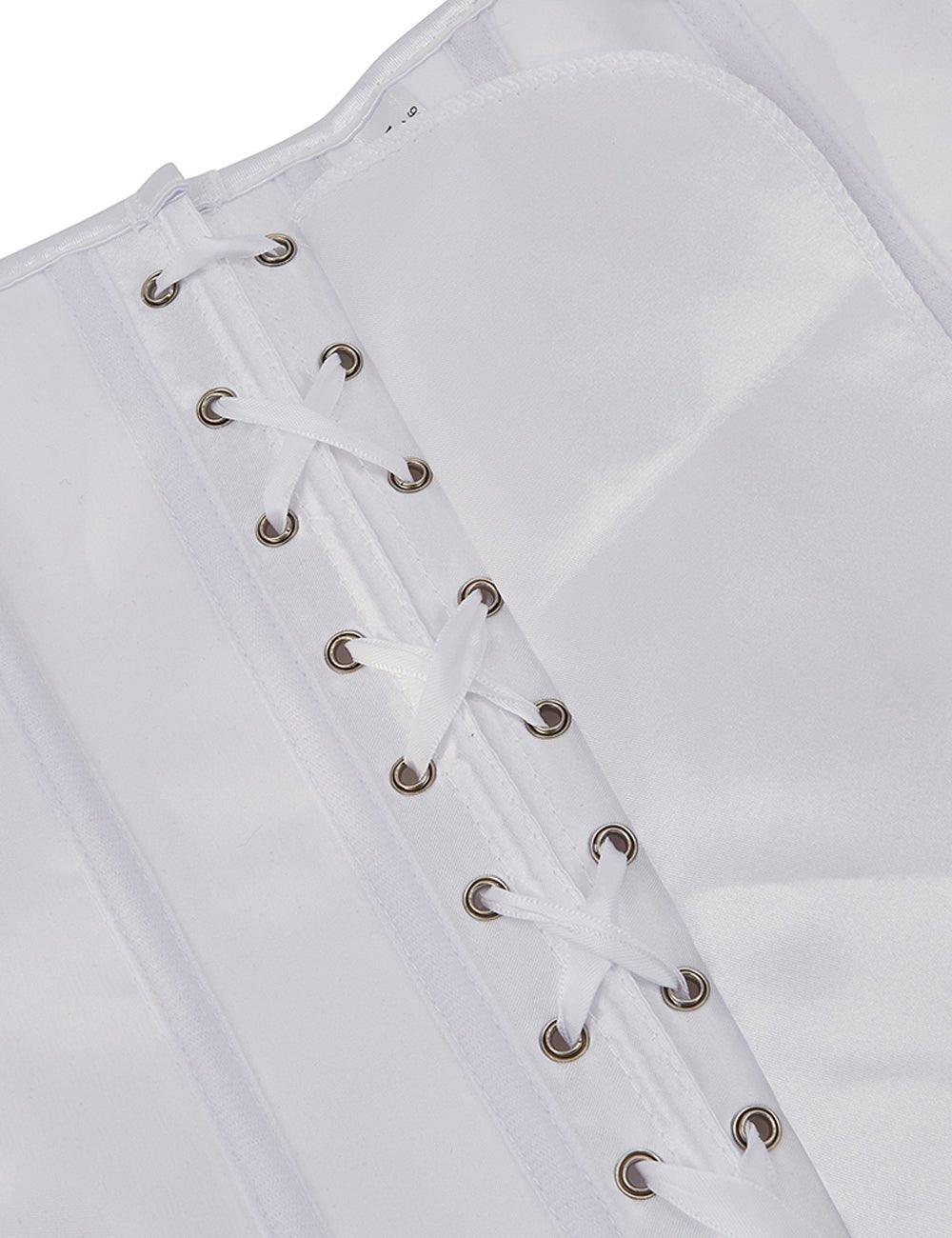 14 Pieces Plastic Bones White Sexy Satin Tube Top Palace Style Corset - TeaseFashion