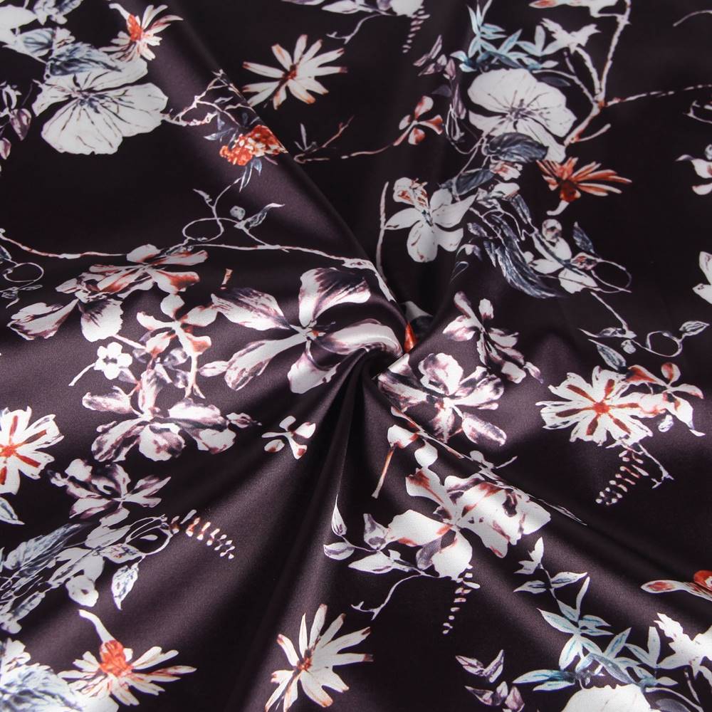 Printed Satin Robe – Wide Sleeves, Adjustable Black Waistband & Thong Set - TeaseFashion