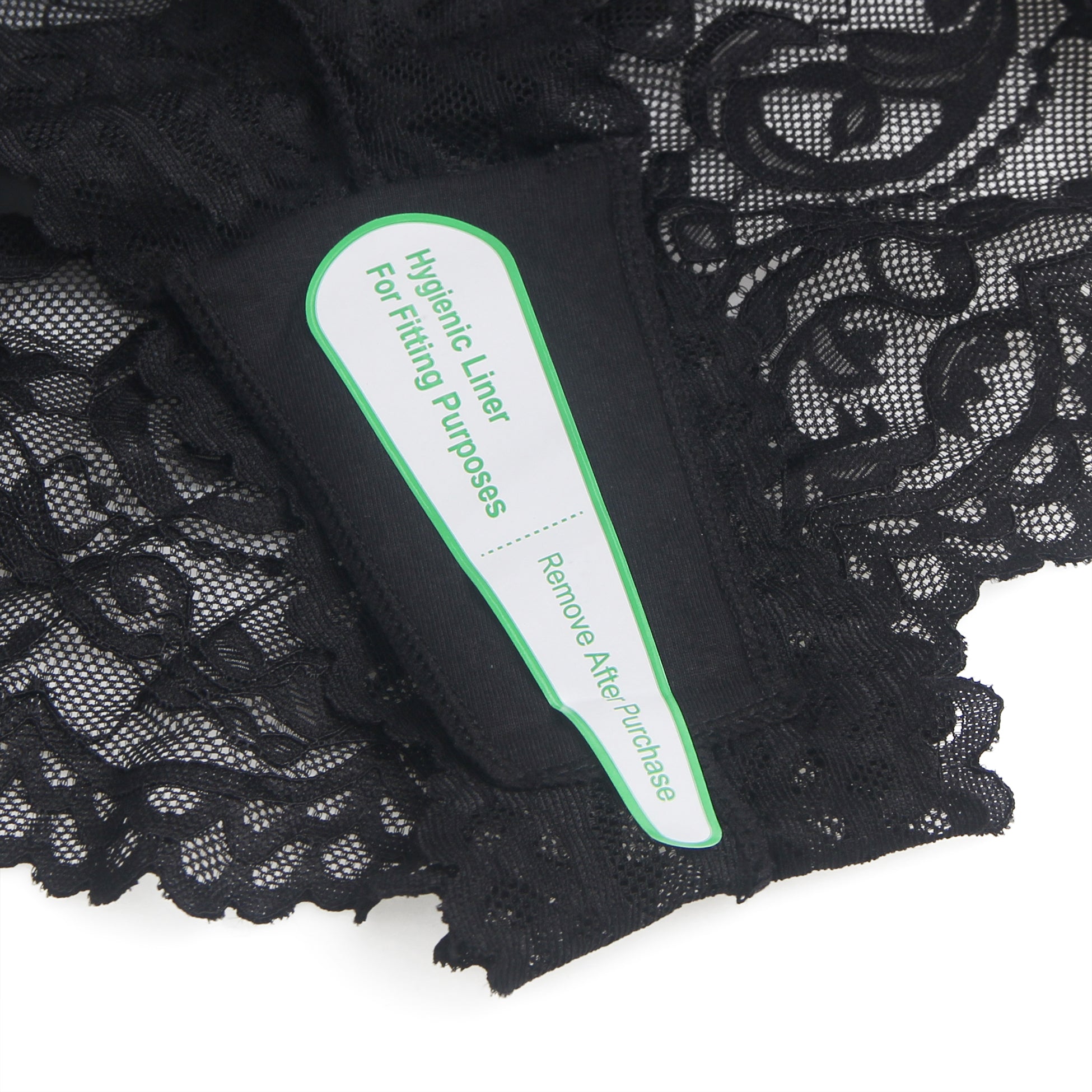 Black Lace & PU Leather Waistband Panty – Studs & Cotton Gusset - TeaseFashion