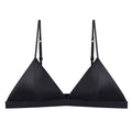 Black Triangle Wire - Free Breathable Silk Bra - TeaseFashion