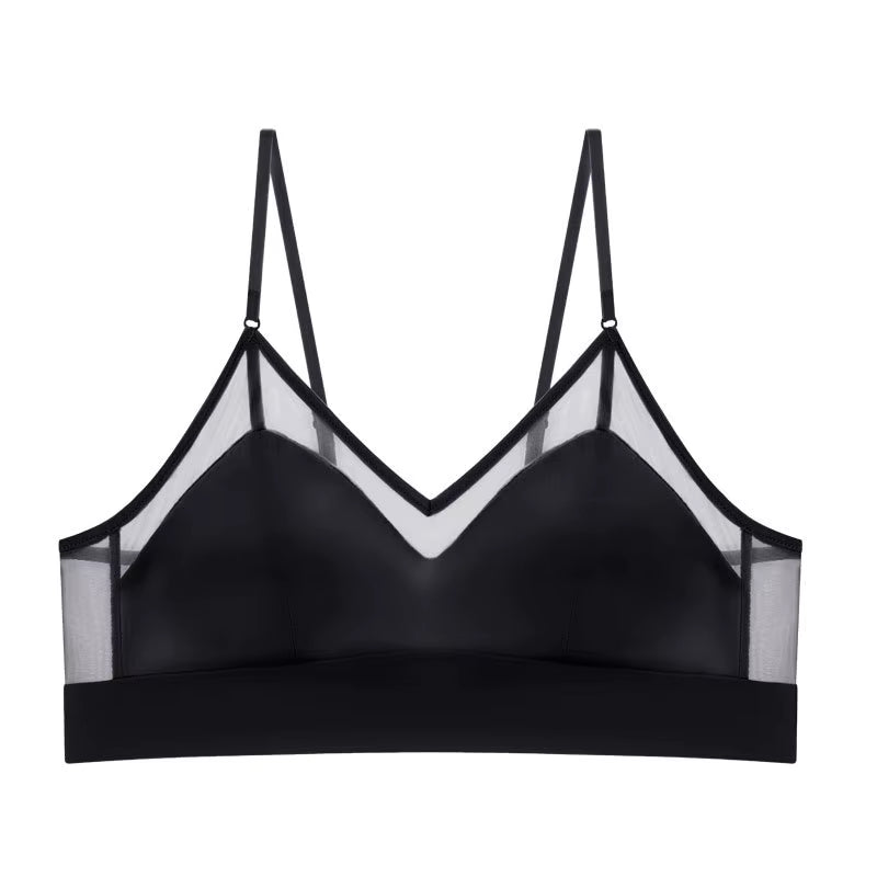 Black Silk Lingerie Bra - TeaseFashion