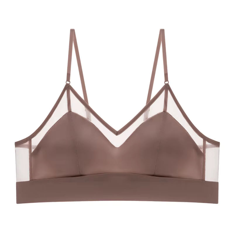 Brown Silk Lingerie Bra - TeaseFashion