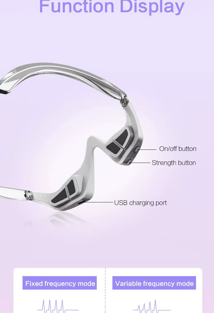 Reducing Dark Circles Eye Pods Massage Red Light Therapy Glasses Under Eye Massager for Puffiness Eye Bags with Microcurrent - TeaseFashion