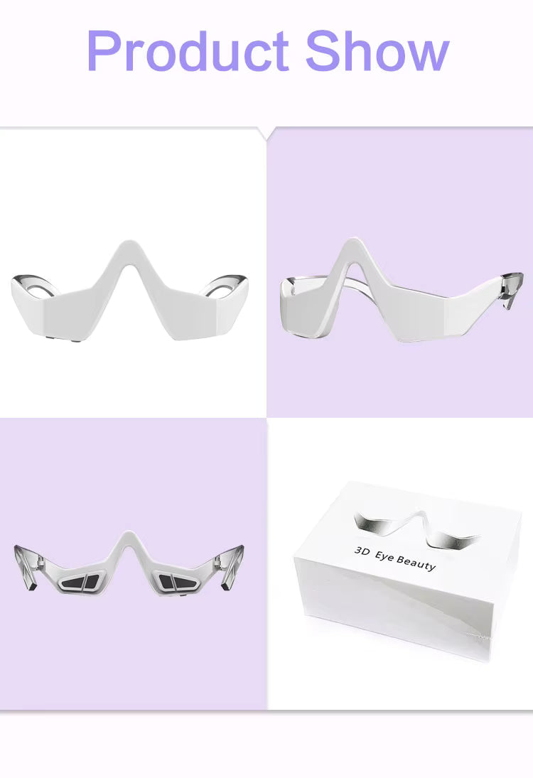 Reducing Dark Circles Eye Pods Massage Red Light Therapy Glasses Under Eye Massager for Puffiness Eye Bags with Microcurrent - TeaseFashion