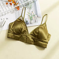 Green Wire Free Silk Underwear Bra - TeaseFashion