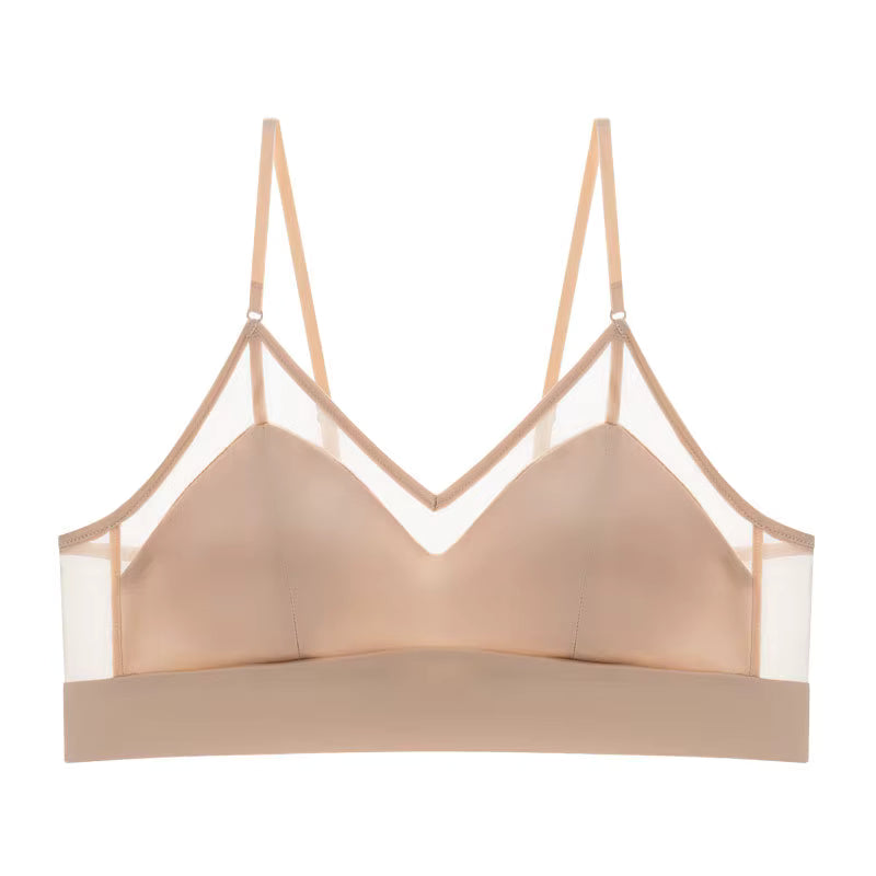 Khaki Silk Lingerie Bra - TeaseFashion