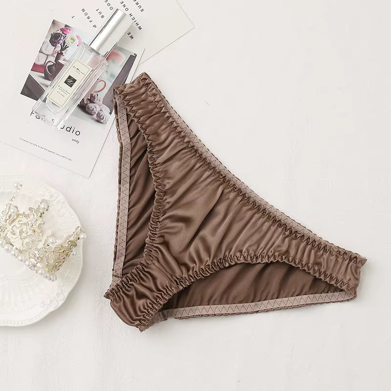 Brown Silk Low Waist Thong G String Sexy Underwear - TeaseFashion