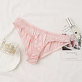 Pink Silk Low Waist Thong G String Sexy Underwear - TeaseFashion