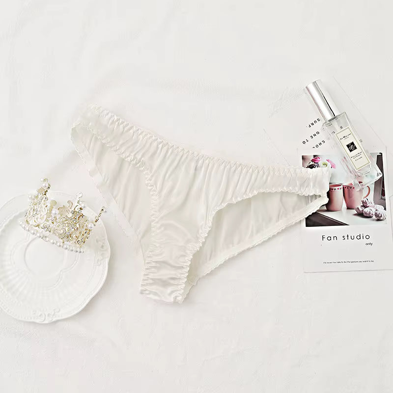 White Silk Low Waist Thong G String Sexy Underwear - TeaseFashion