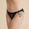 Black Low Waist Transparent Hollow Out Seamless Underwear - TeaseFashion