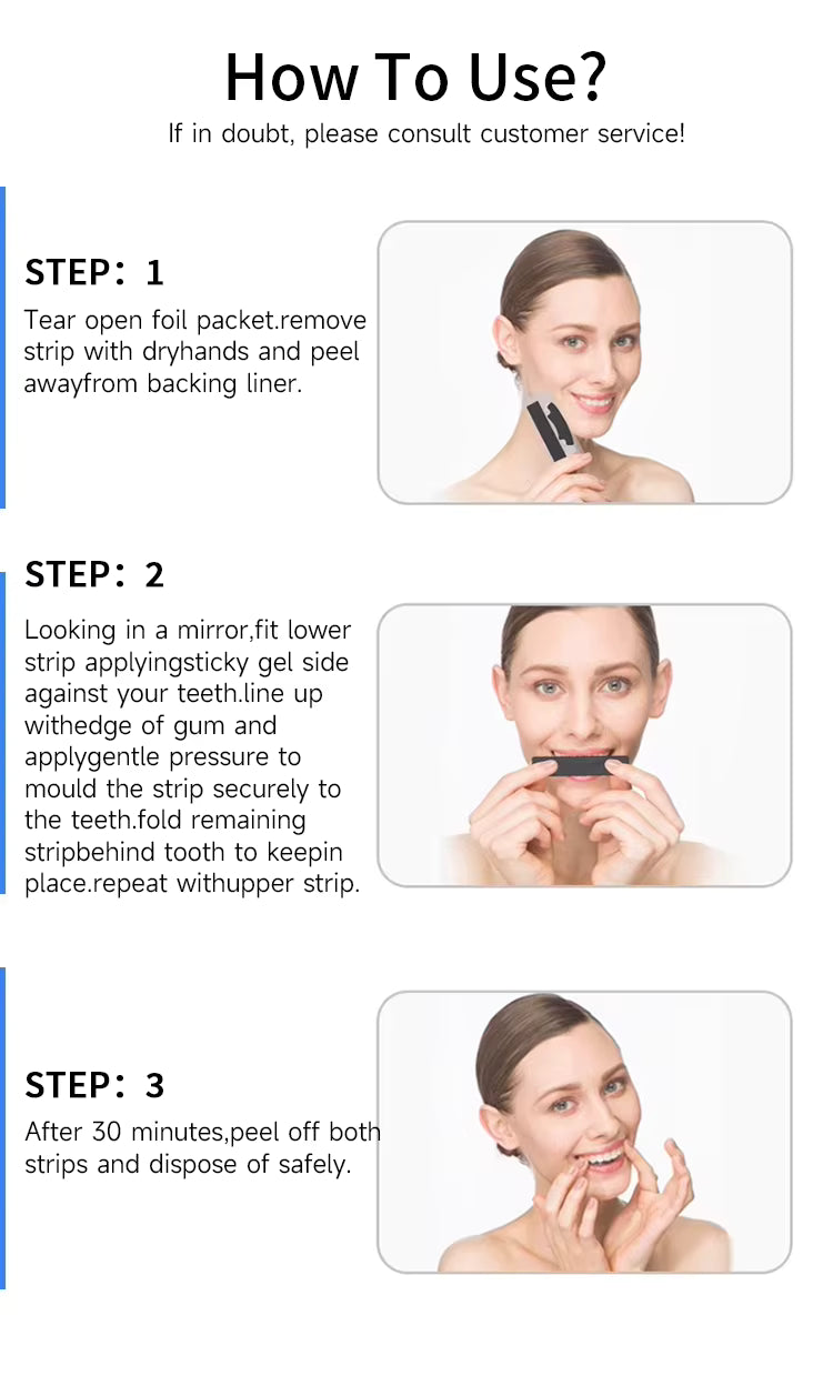 PAP Charcoal Teeth Whitening Strips Sensitive Teeth Cleaning Fast Stain Removal - TeaseFashion