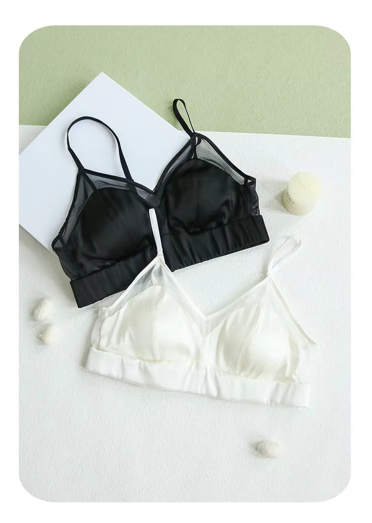 Black Silk Lingerie Bra