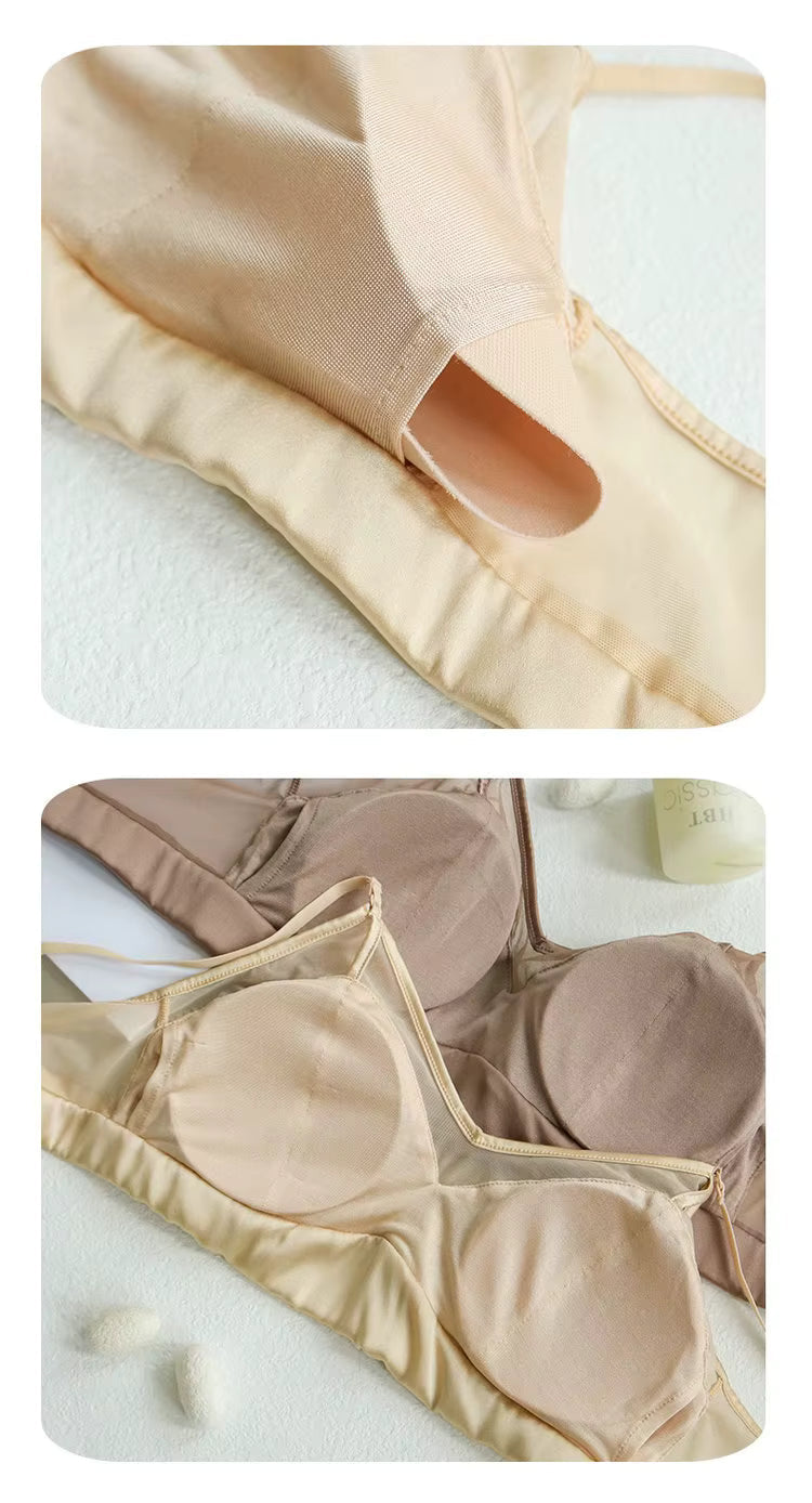 Black Silk Lingerie Bra - TeaseFashion