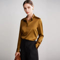 Mustard Silk Lady Casual Shirt - TeaseFashion