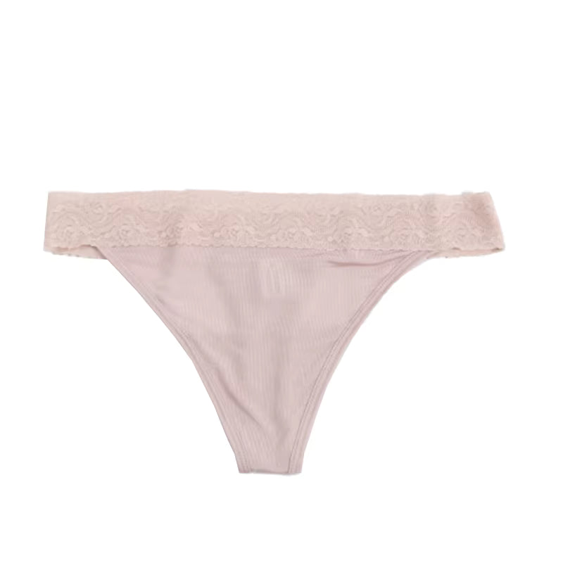 Pink Modern Sexy Lace Silk Thong for Ultra - Soft Comfort and Seamless Invisible Fit - TeaseFashion