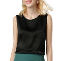 Black Summer Bottom Shirt Solid Color Silk Vest - TeaseFashion