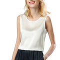 White Summer Silk Vest Solid Color Lightweight Bottom Shirt for Elegant Casual Wear - TeaseFashion
