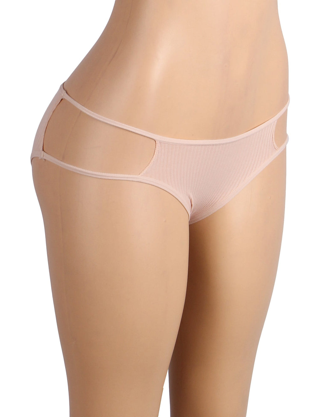 Beige Cotton Panty – Double Side Strap Cut - Out Waistband & Cotton Gusset - TeaseFashion