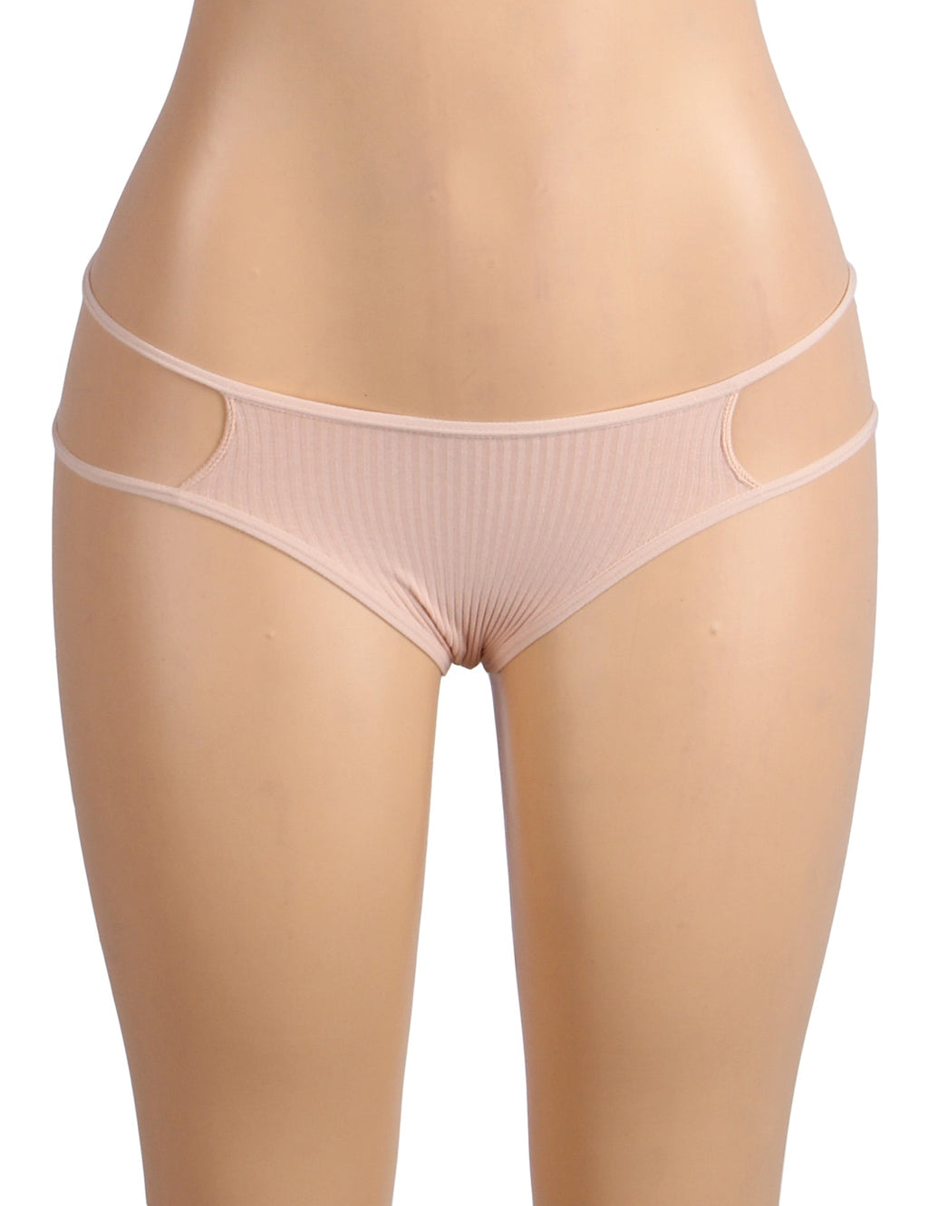 Beige Cotton Panty – Double Side Strap Cut - Out Waistband & Cotton Gusset - TeaseFashion