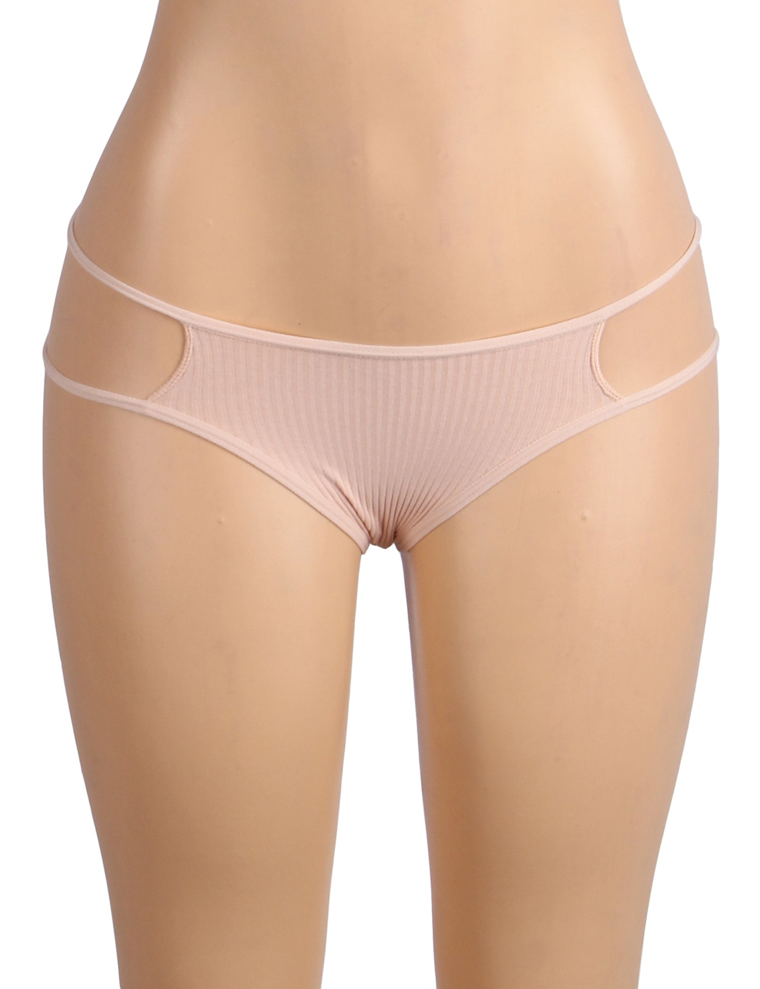 Beige Cotton Panty – Double Side Strap Cut - Out Waistband & Cotton Gusset - TeaseFashion