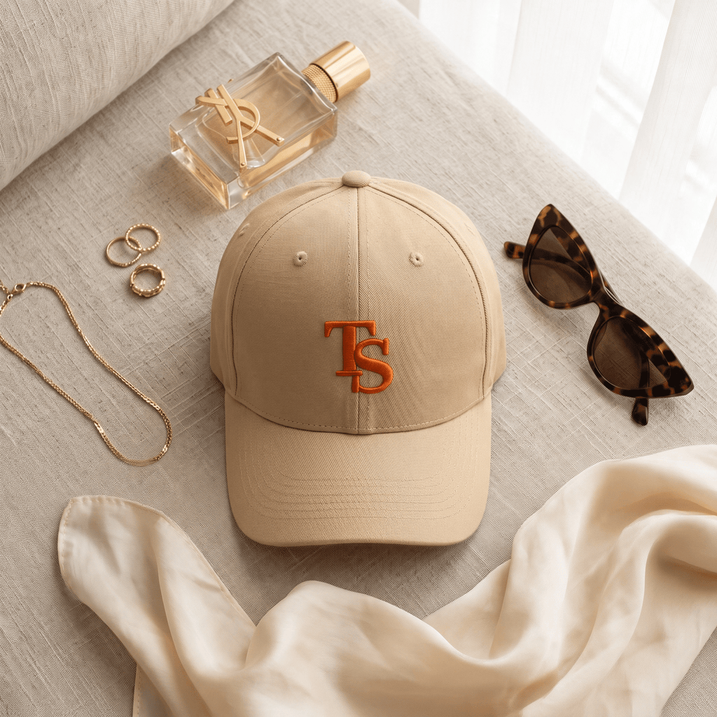 Beige TEASEFASHION Signature Cotton Twill Cap - TEASEFASHION