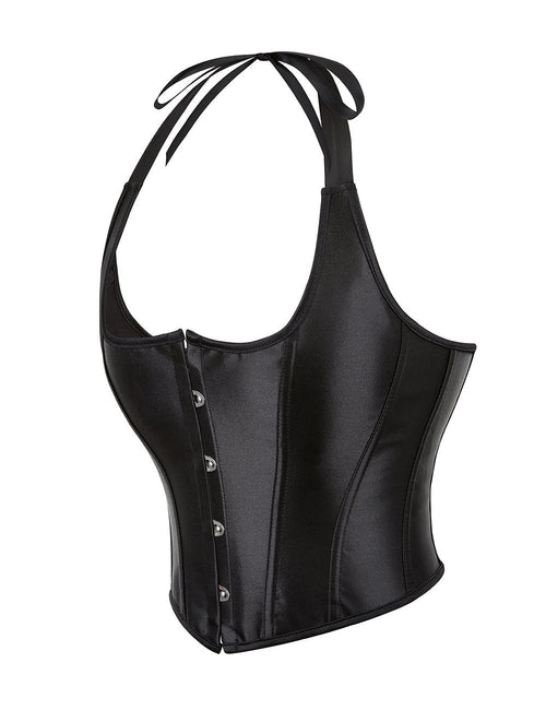 Black 12 Pieces Plastic Bones sexy corset - TeaseFashion