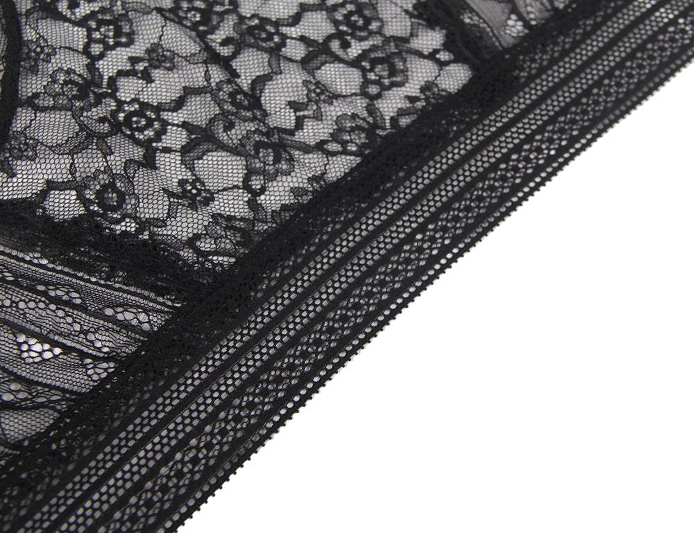 Black 3D Floral Lace Panty – Mid - Rise with Cotton Lining - TeaseFashion