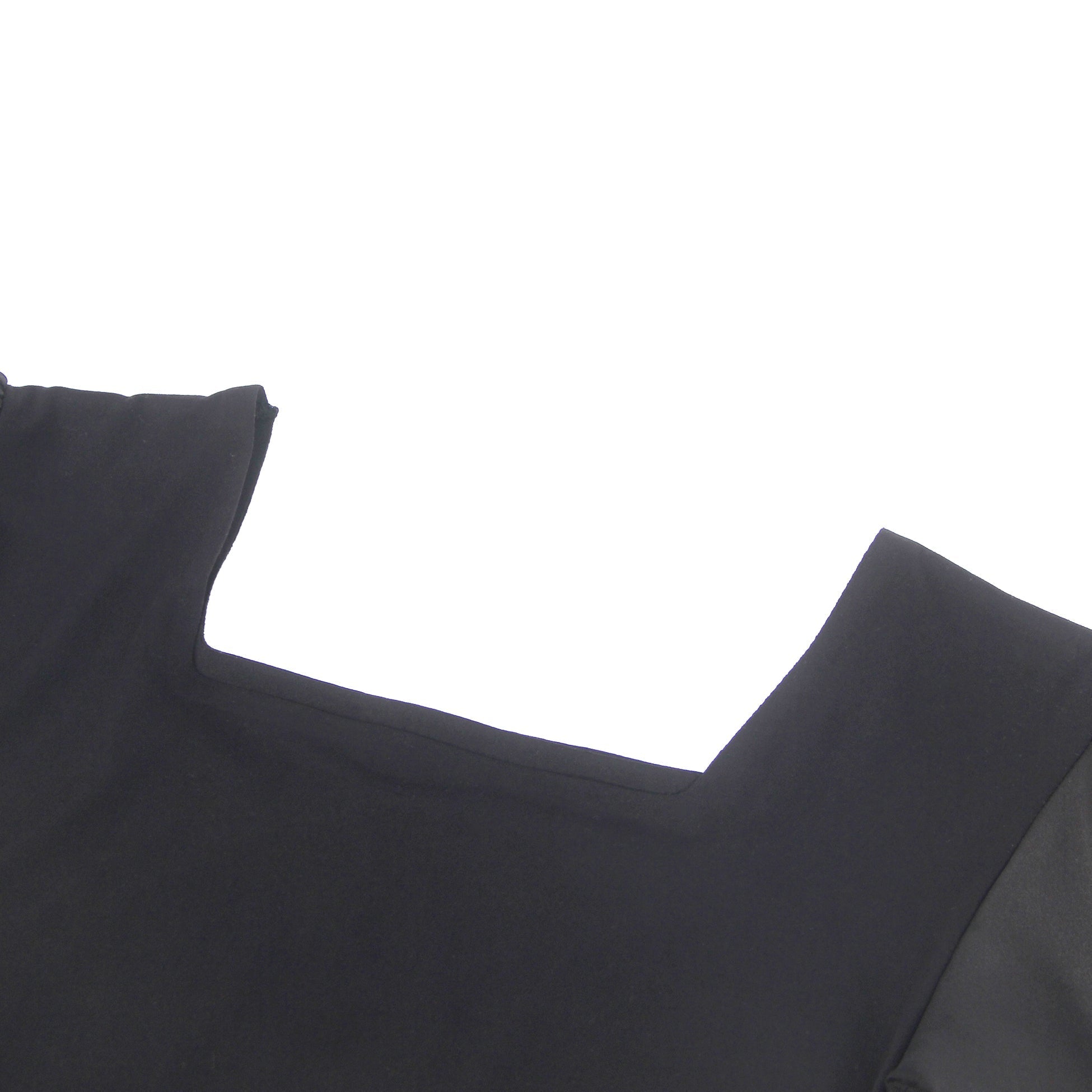 Black Chiffon Puff - Sleeve Square - Neck Snap - Crotch Bodysuit - TeaseFashion
