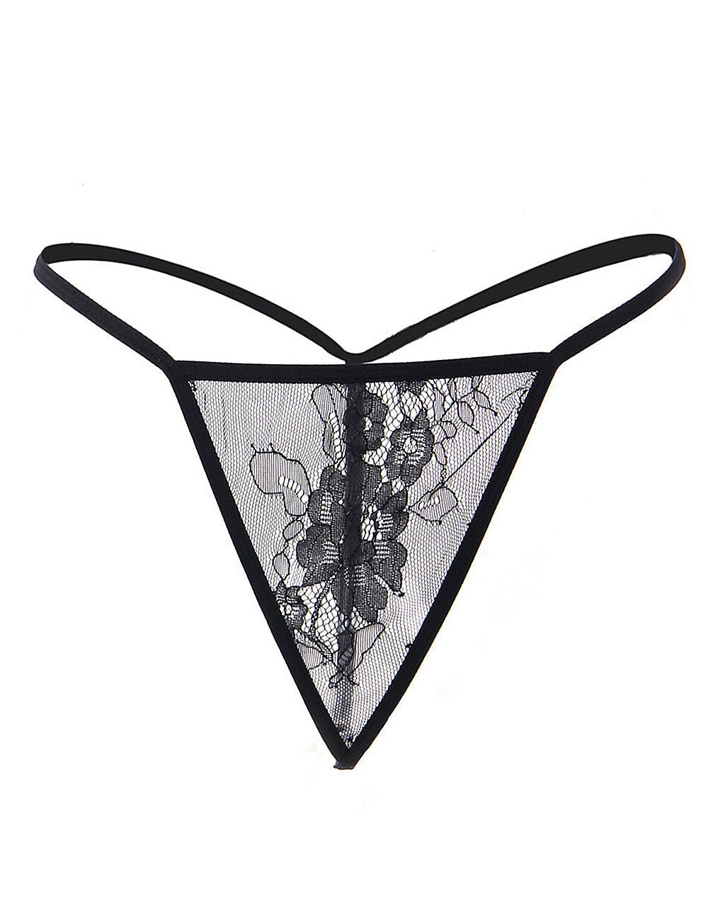 Black Eyelash Lace Babydoll – Wide Sleeves, Button Placket, Satin Waistband & Thong Set - TeaseFashion