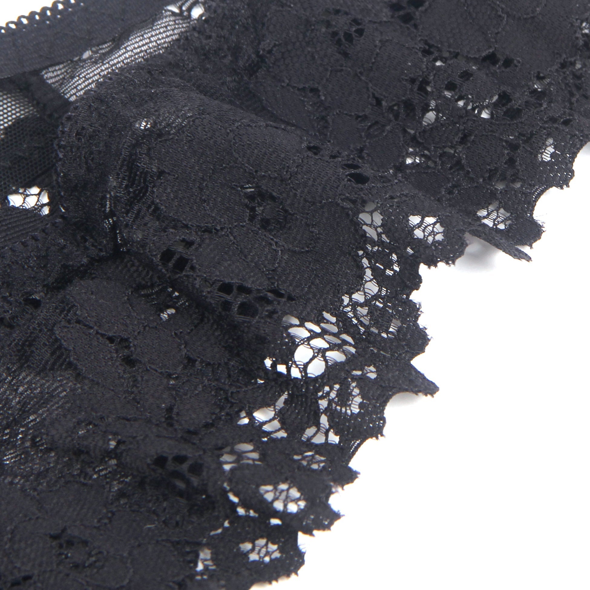 Black Floral Lace Panty with Cotton Lining - TeaseFashion