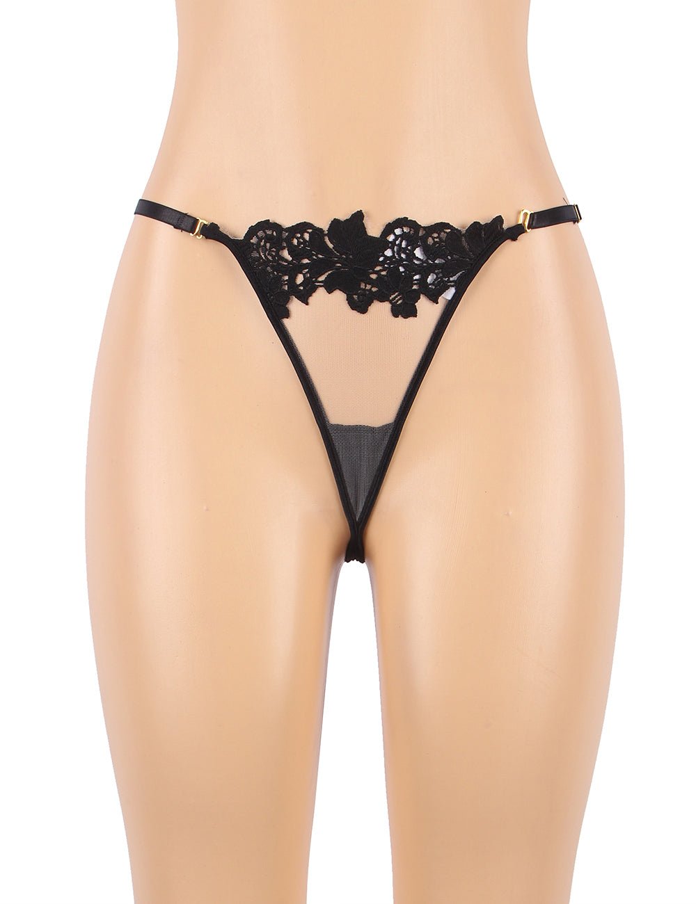 Black Floral Mesh Embroidery Bra Garter Set – Underwire & Suspender - TeaseFashion