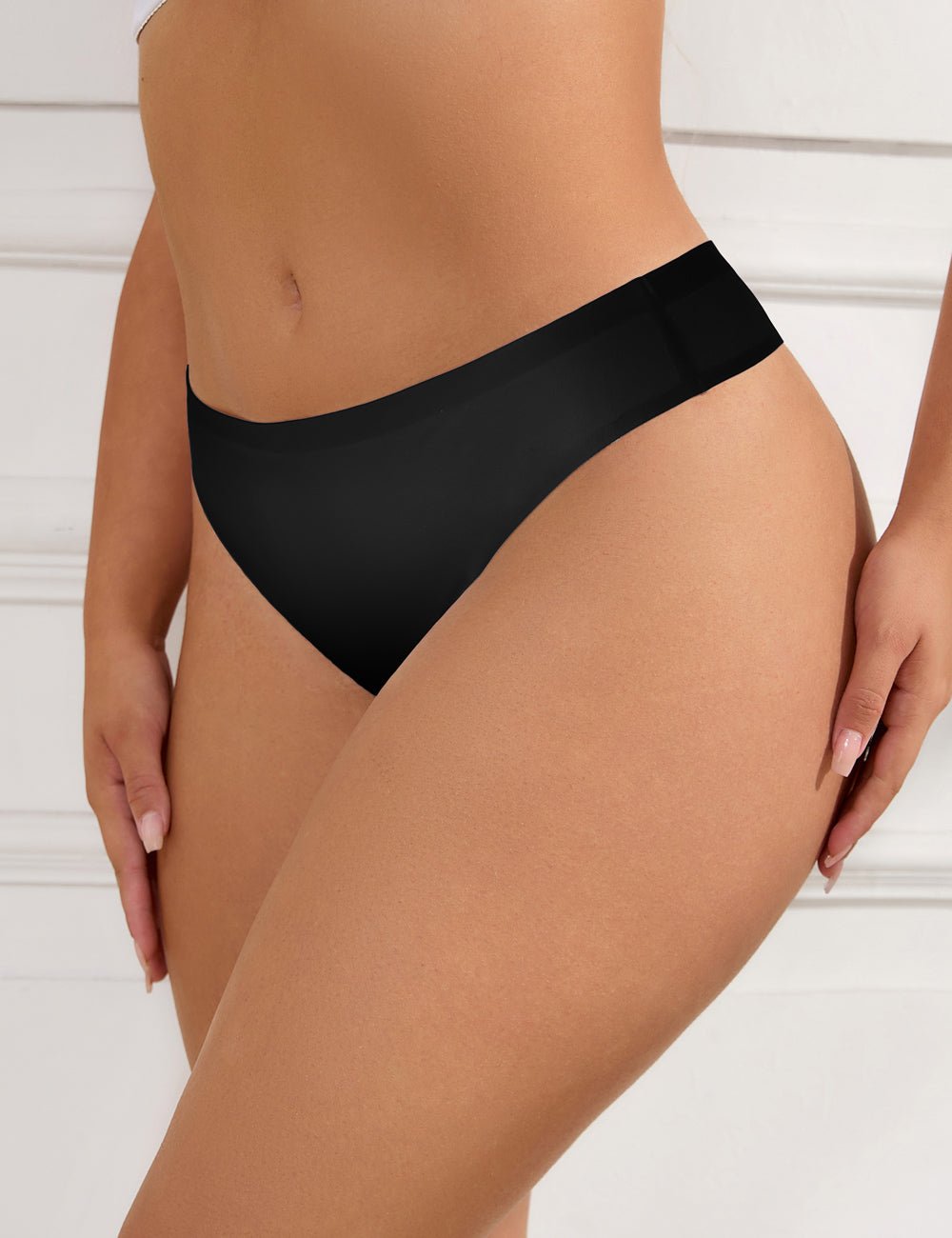 Black High - Stretch Seamless Triangle Panty – Low Waist & Trimmable Leg Opening - TeaseFashion