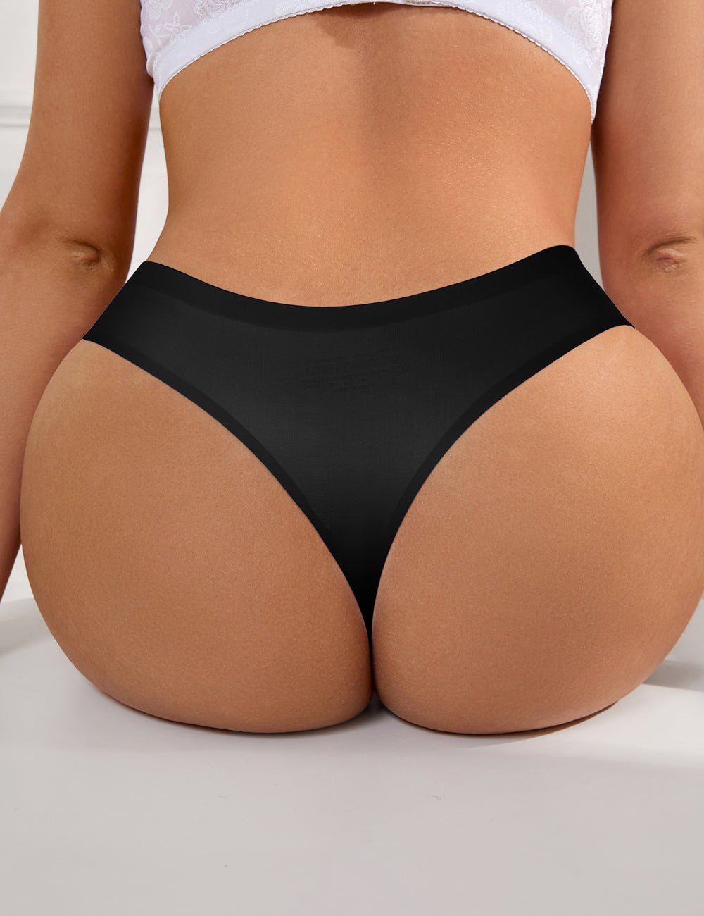 Black High - Stretch Seamless Triangle Panty – Low Waist & Trimmable Leg Opening - TeaseFashion