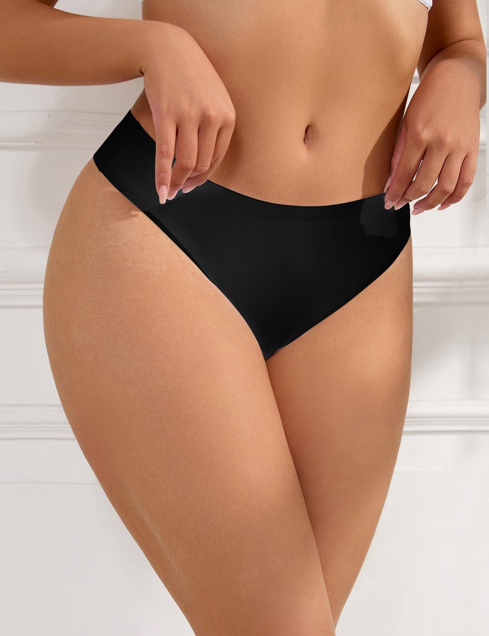 Black High - Stretch Seamless Triangle Panty – Low Waist & Trimmable Leg Opening - TeaseFashion