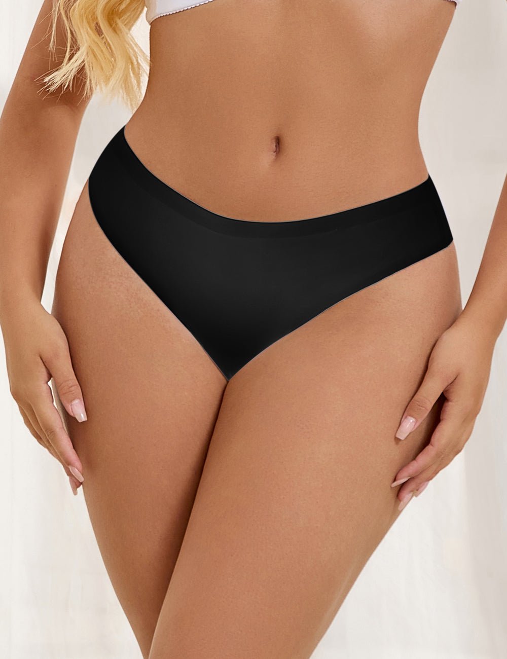 Black High - Stretch Seamless Triangle Panty – Low Waist & Trimmable Leg Opening - TeaseFashion
