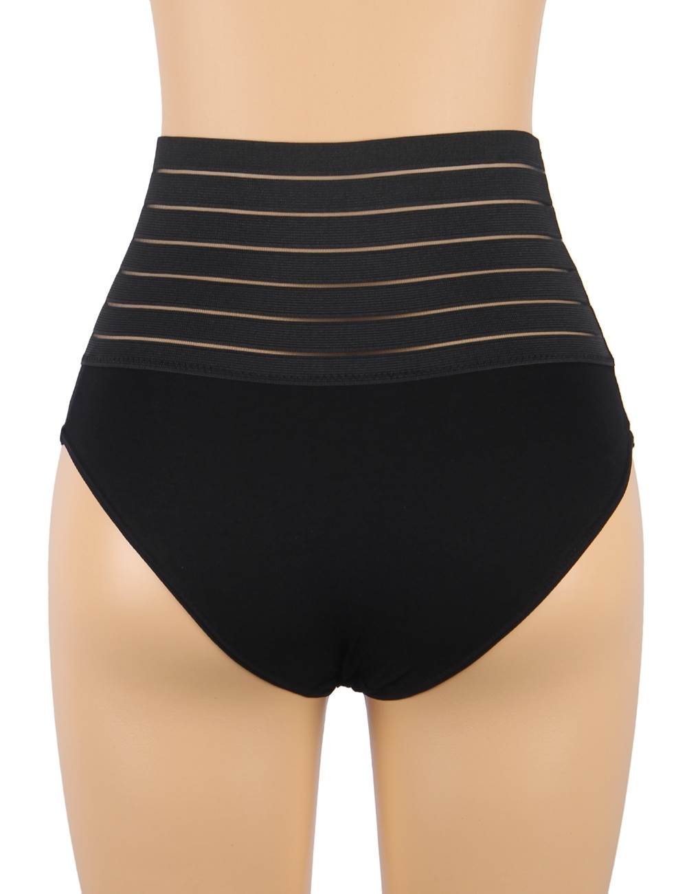 Black High - Waist Corset Pant – Shaping Waistband & Cotton Gusset - TeaseFashion