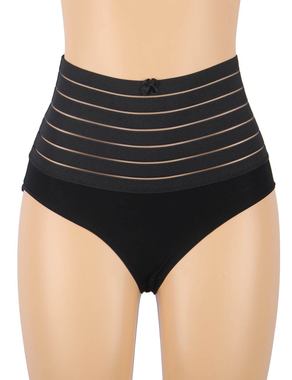 Black High - Waist Corset Pant – Shaping Waistband & Cotton Gusset - TeaseFashion
