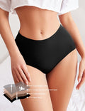 Black Ice Silk High - Waist Period Underwear – Seamless 4 - Layer - TeaseFashion