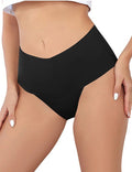 Black Ice Silk High - Waist Seamless Thong – Trimmable Leg Opening - TeaseFashion