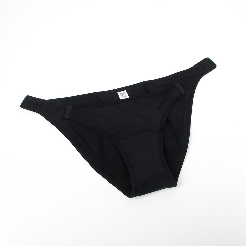 Black Ice Silk Period Underwear – Adjustable Snap Waist, 4 - Layer - TeaseFashion