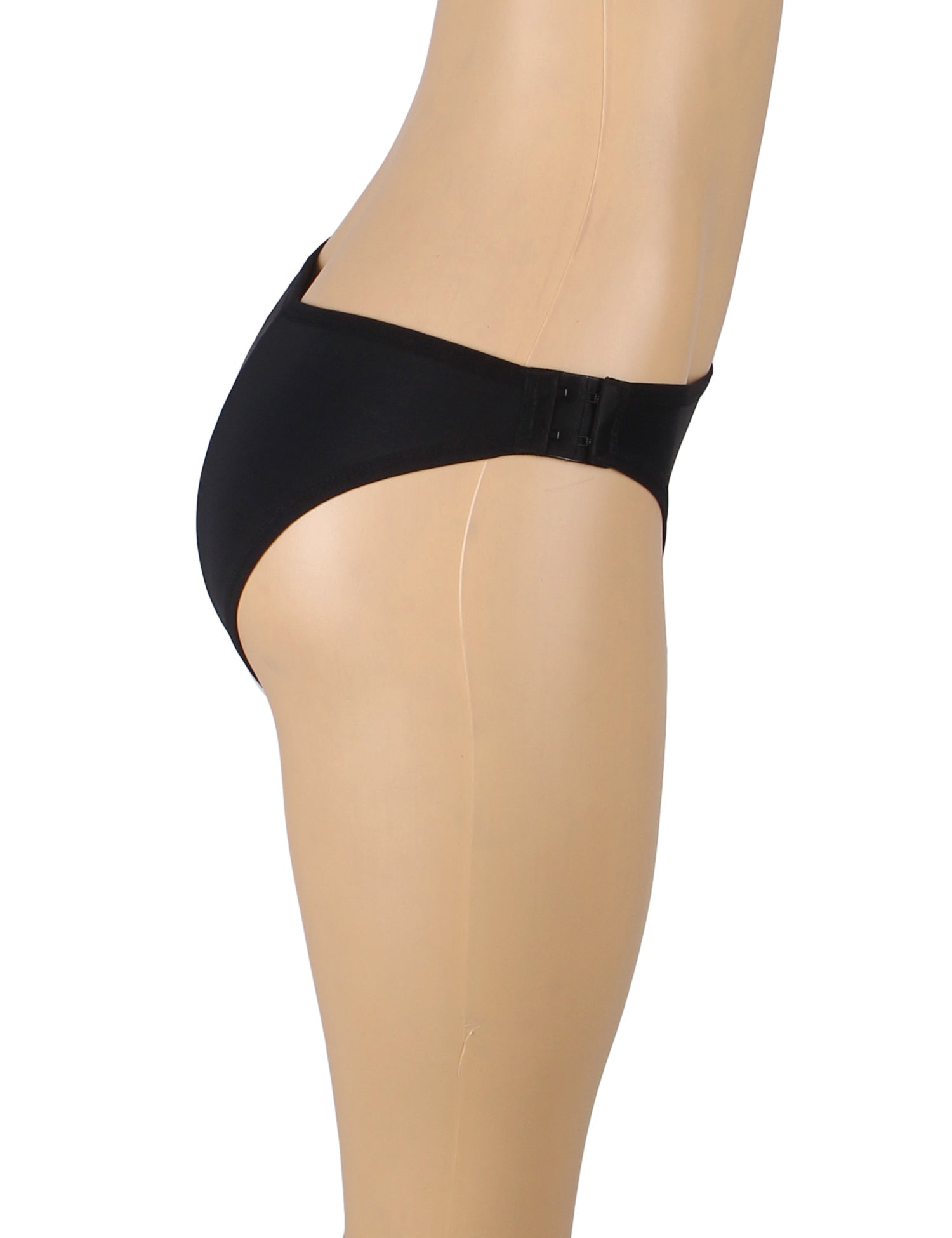 Black Ice Silk Period Underwear – Adjustable Snap Waist, 4 - Layer - TeaseFashion