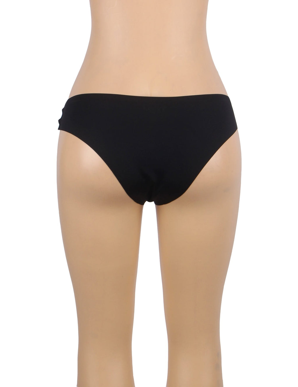 Black Ice Silk Seamless Panty – Decorative Ring Waistband & Hollow Detail - TeaseFashion