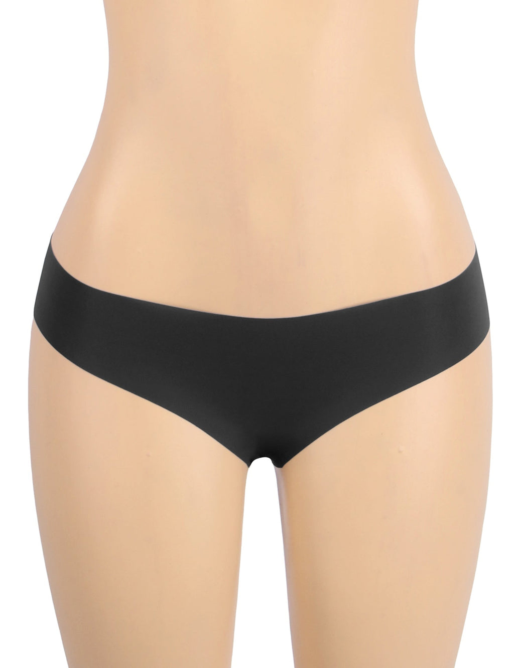 Black Ice Silk Seamless Thong – Wavy Lace Hip Detail & Trimmable Leg Opening - TeaseFashion
