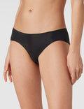 Black Ice Silk Seamless Thong – Wavy Lace Hip Detail & Trimmable Leg Opening - TeaseFashion
