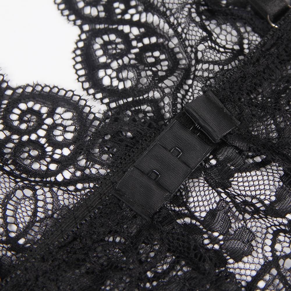 Black Lace Camisole & Panties Set – Sleepwear Lingerie - TeaseFashion
