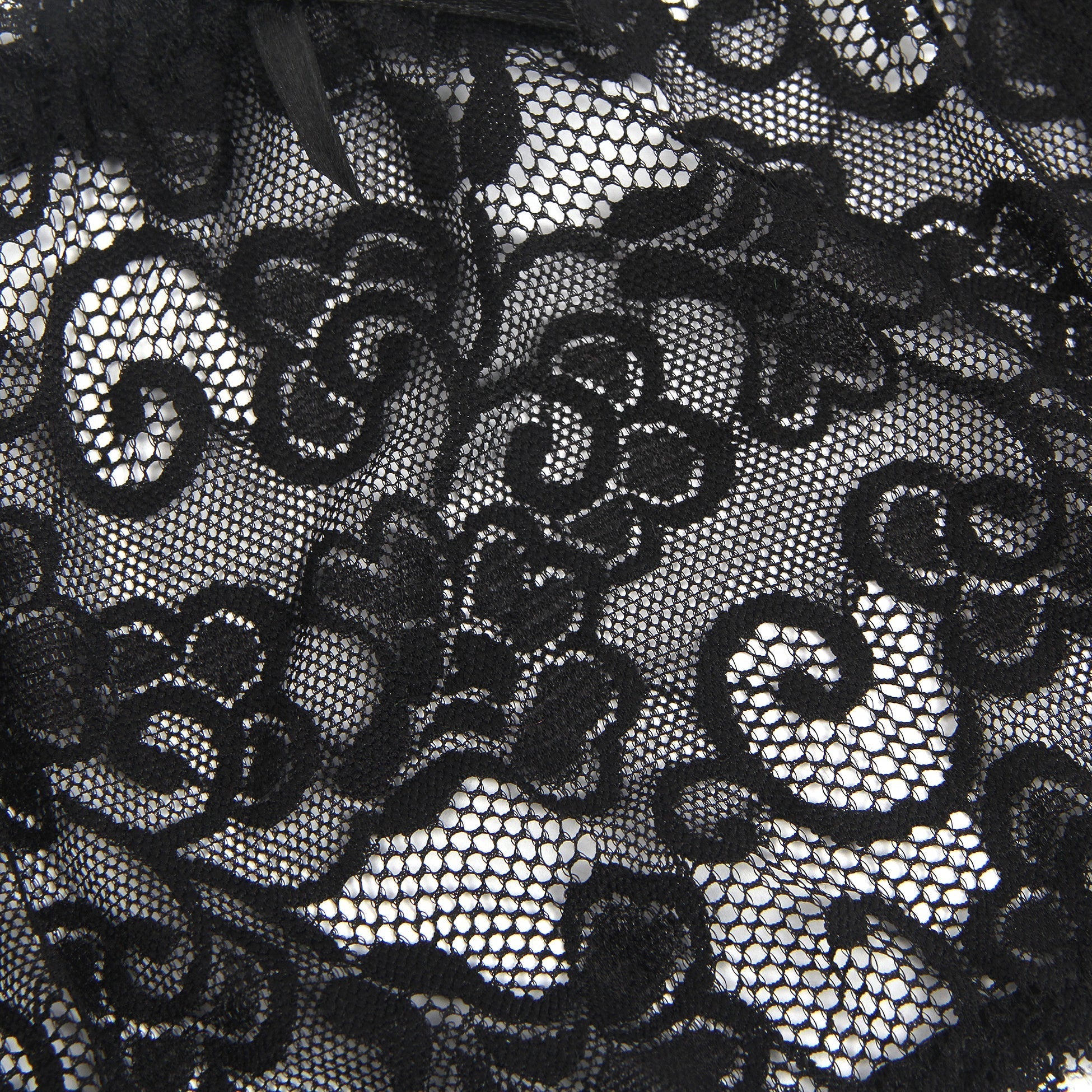 Black Lace Mesh Garter Belt with 4 Elastic Straps - TeaseFashion