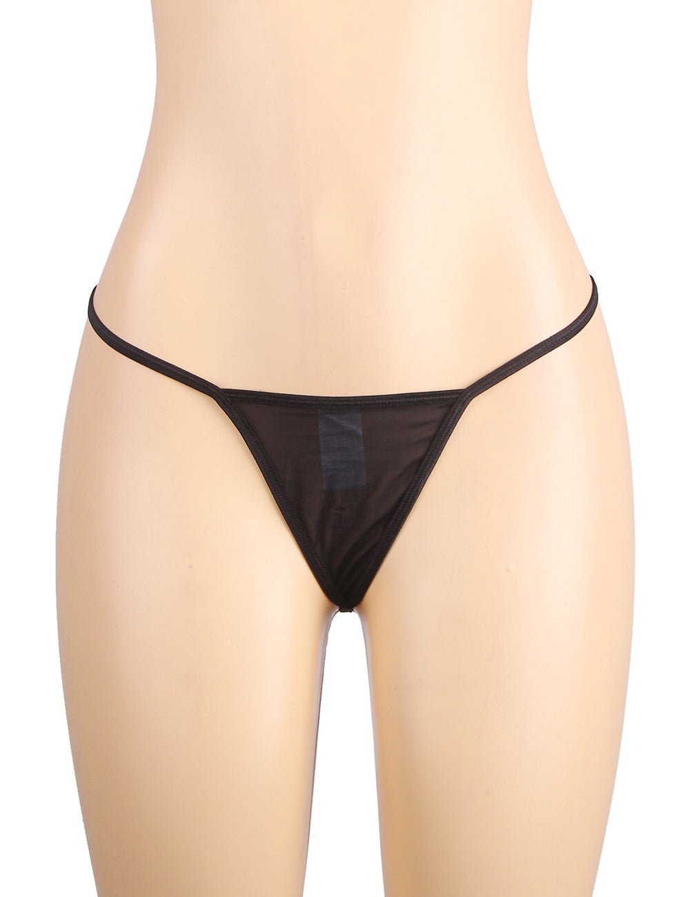 Black Lace Mesh Garter Panty – Four Elastic Garter Straps, Adjustable Waistband & Thong Included - TeaseFashion