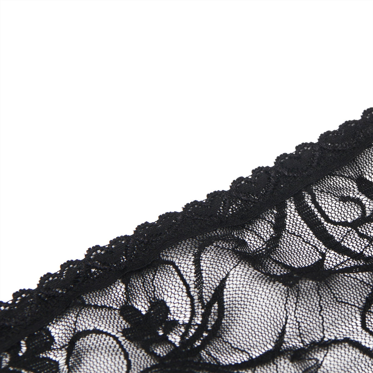 Black Lace Underwired Babydoll with Heart - Lace Side Slit & Adjustable Back Closure - TeaseFashion