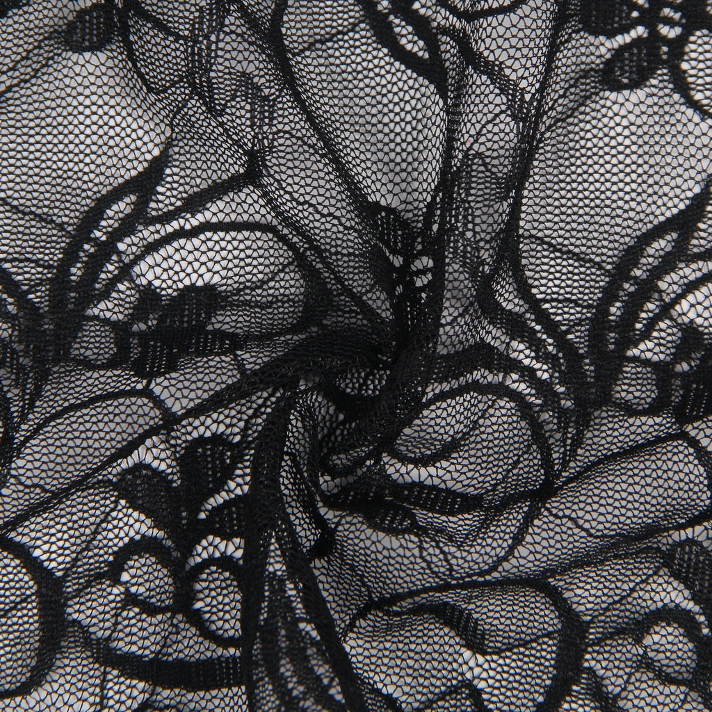 Black Lace Underwired Babydoll with Heart - Lace Side Slit & Adjustable Back Closure - TeaseFashion